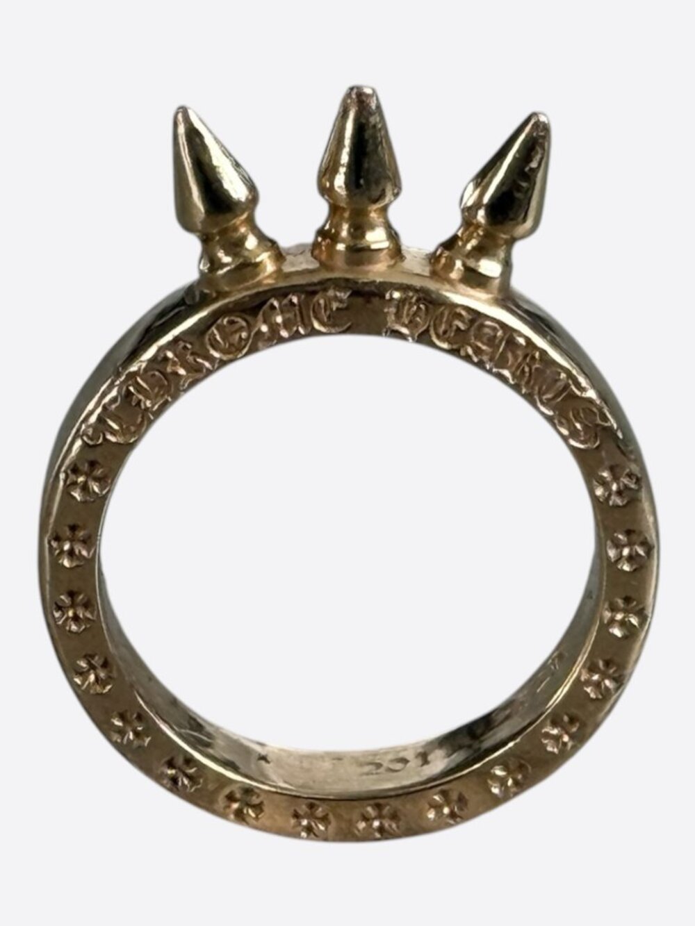 Chrome Hearts 22K Baby Bell 3 Spikes Ring
